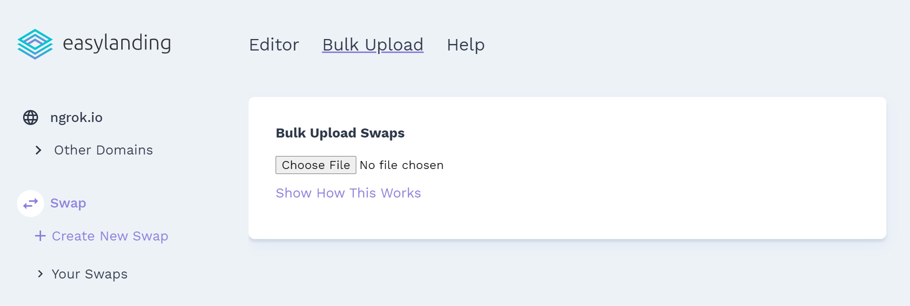 bulk upload option in Easy Landing